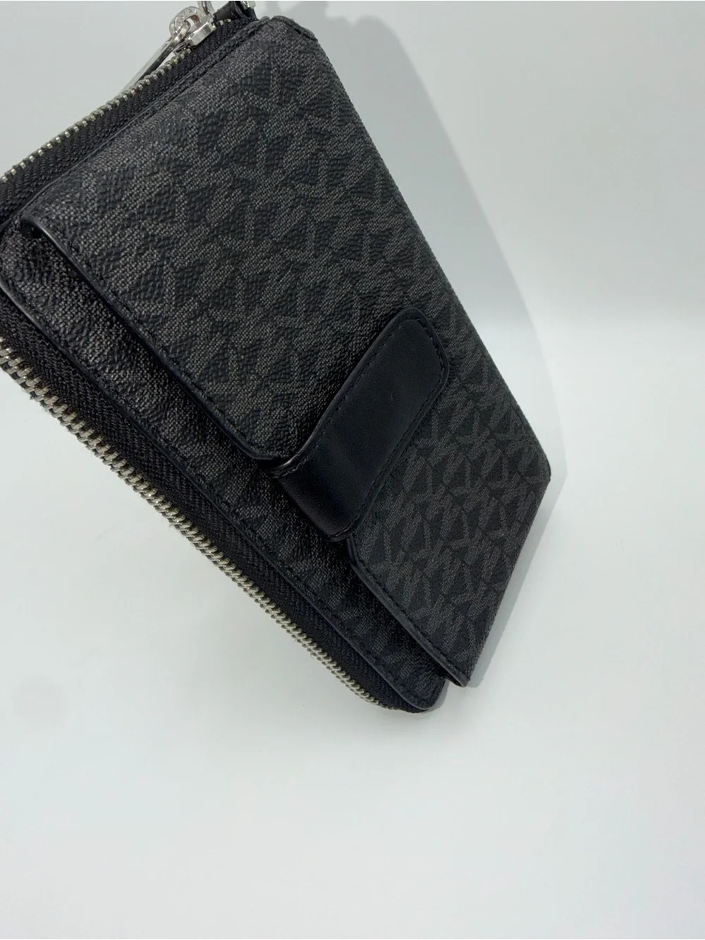 Michael Kors Black Logo Zip-Around Wristlet Wallet